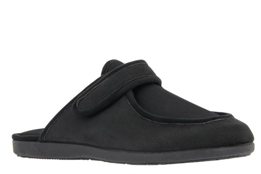 Varomed Herren Pantoffel Mika schwarz Weite G